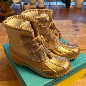 Jack Rogers Kids Shimmering Gold Boots
